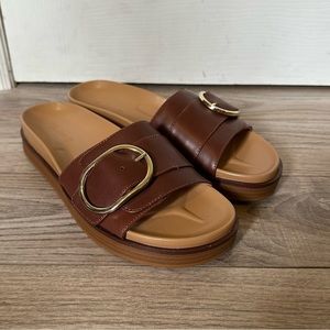 MADEWELL Brown Leather The Dayna Buckle Strap Sandals. Price flexible!